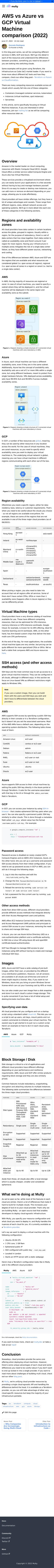 AWS EC2 vs. Azure Virtual Machine vs. GCP Compute Engine
