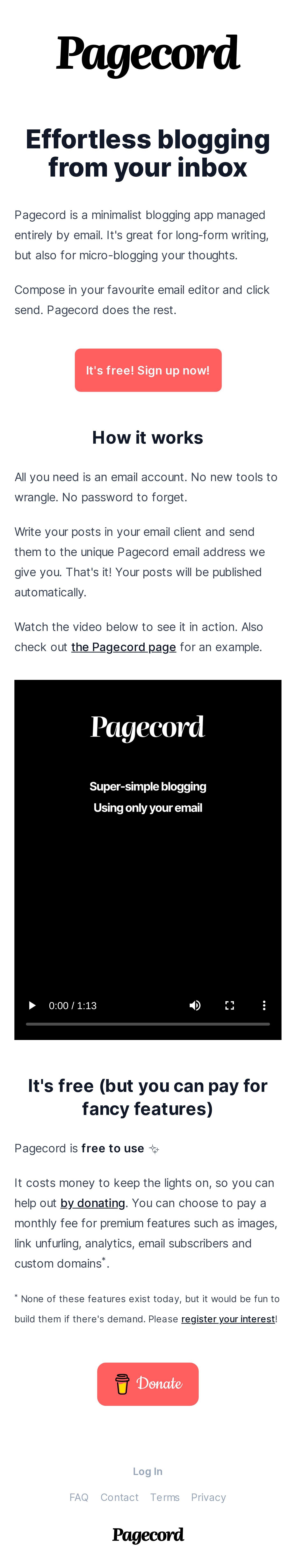 Show HN: Pagecord – Effortless blogging from your inbox