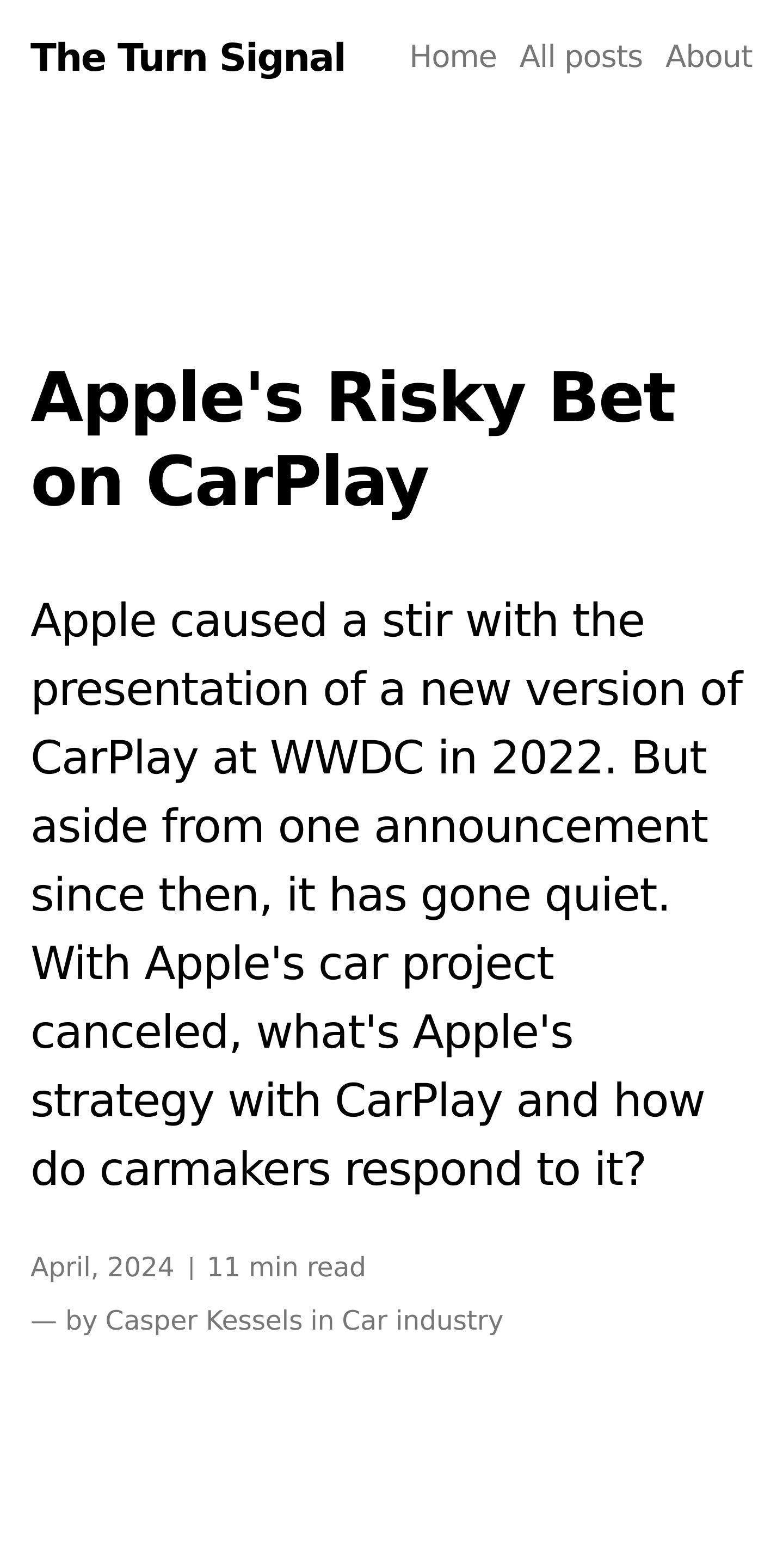 Apple's risky bet on CarPlay