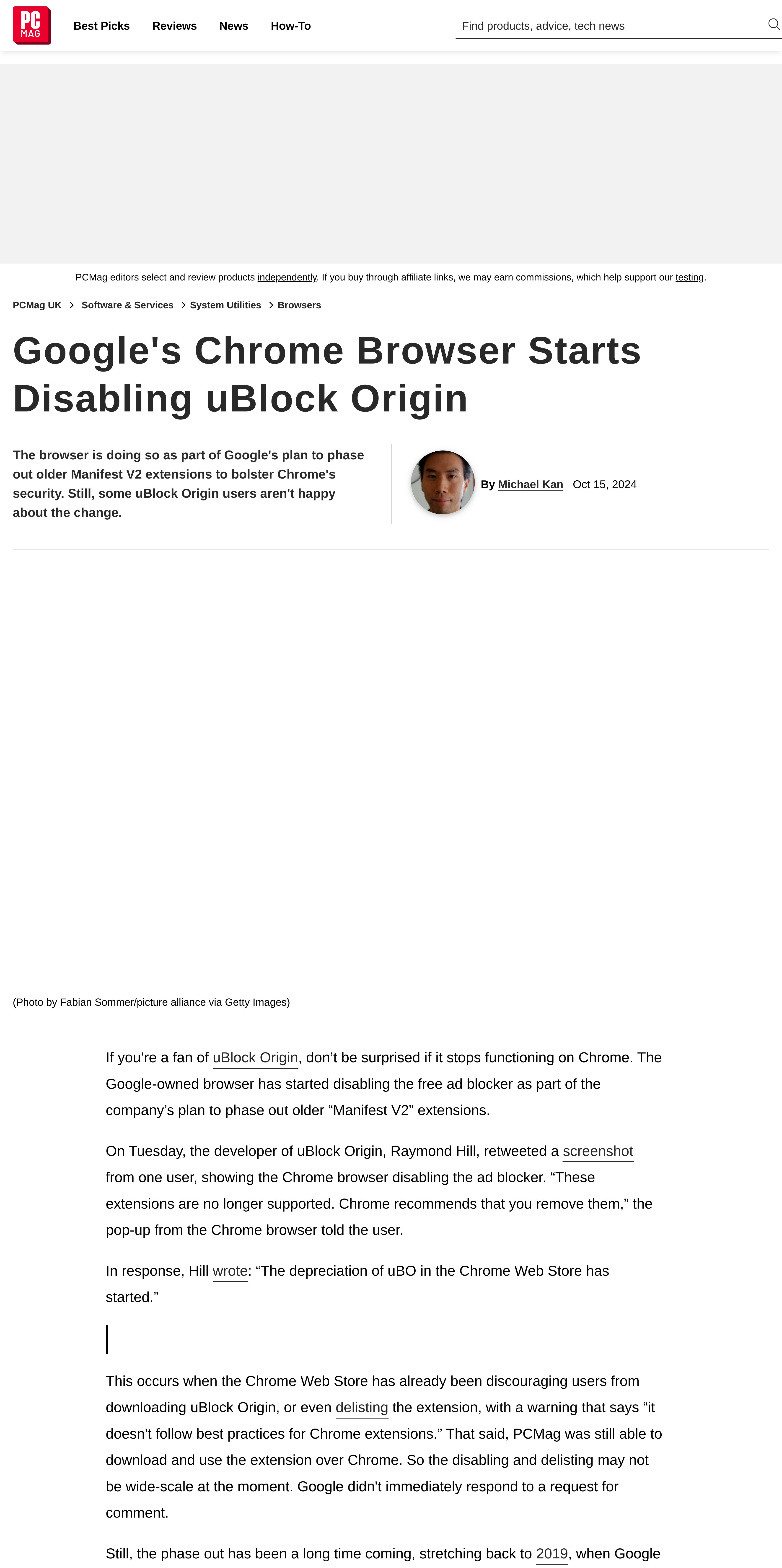 Google's Chrome Browser Starts Disabling uBlock Origin