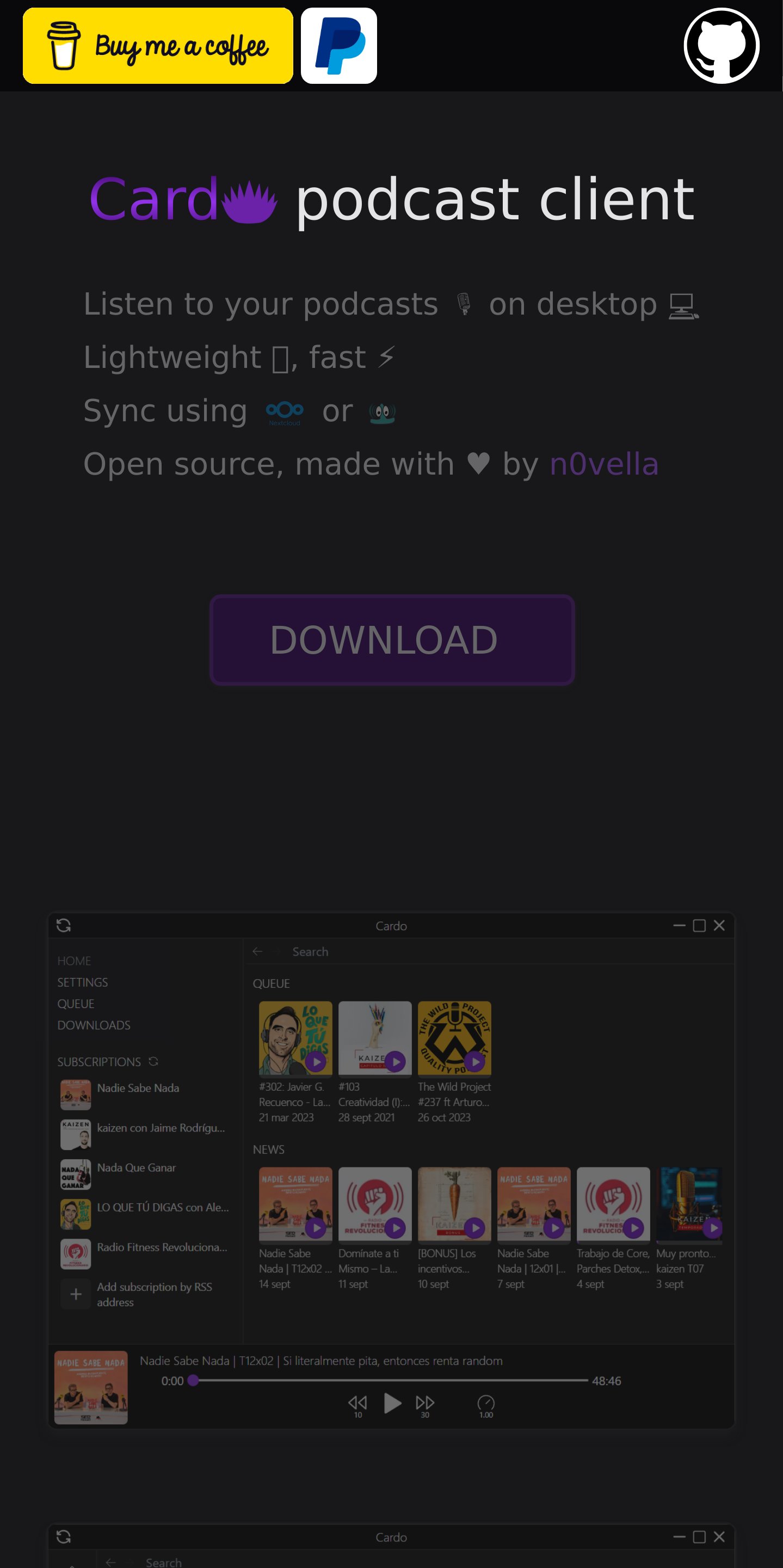 Show HN: Cardo ‒ Open Source desktop podcast client
